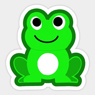 Bold and Bright Green Frog Sticker